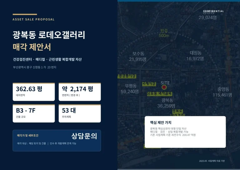 광복동 로데오갤러리 매각물건지