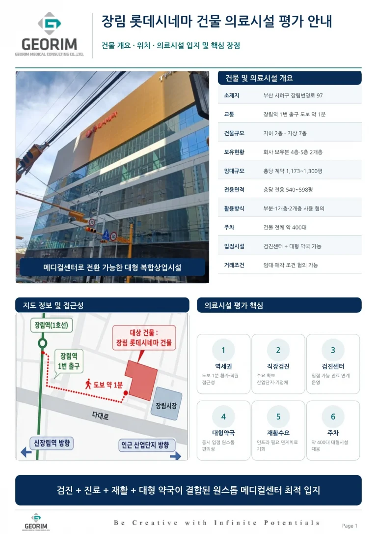 장림 롯데시네마 임대물건지